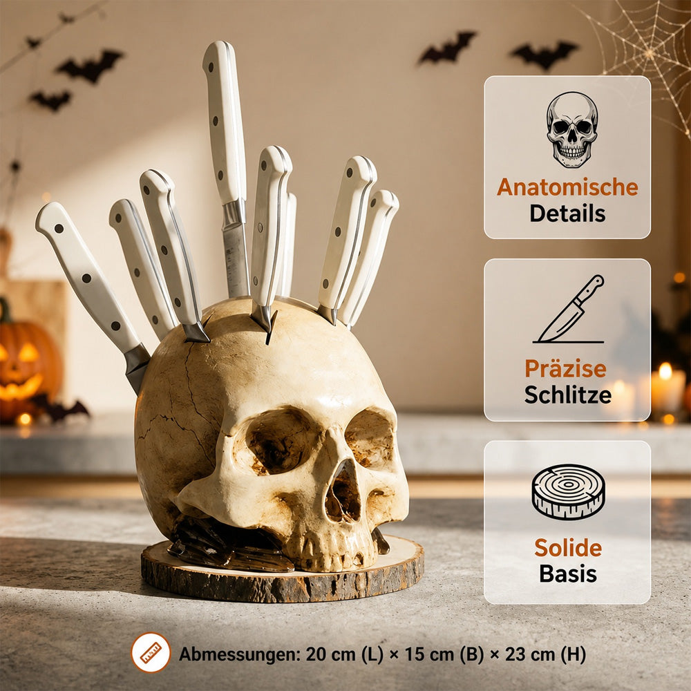 💀Halloween-Überraschung - bis zum halben Preis🎃Kreativer Totenkopf-Messerhalter aus Harz