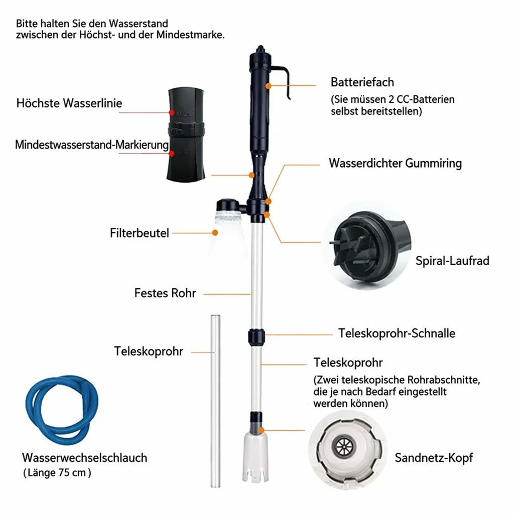 đ đ˘ JETZT 50% RABATT! Elektrischer Aquarienkiesreiniger â Automatischer Mulmabsauger, wiederaufladbar & wasserdicht â Perfekt fĂźr sauberes Aquarium ohne Wasserwechselstress â¨