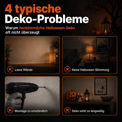 🎃 Leuchtende Halloween LED-Deko👻Für Wände, Türen, Taschen, Kostüme, Hüte, Deko-Zweige & mehr.