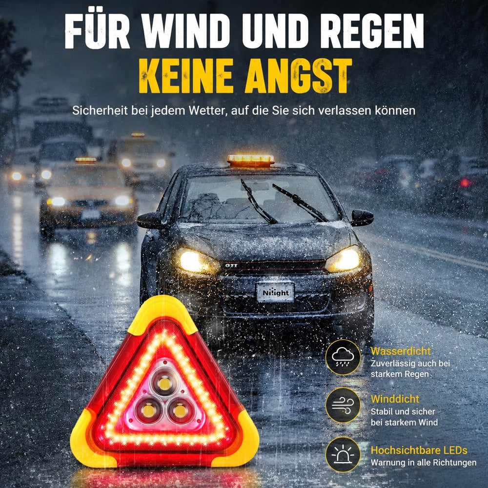 🚗Großes Sonderangebot – 51 % Rabatt🆘3-IN-1 Dreieckige Solar-Notfall-Signalleuchte für den Straßenrand✨