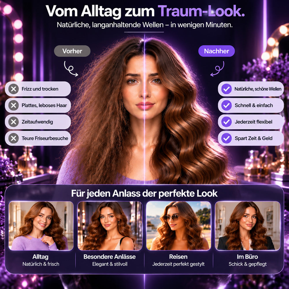 🎄 Weihnachts-Frühbucherangebot: 55 % Rabatt! ✨ 32-mm-Welleneisen – Weiche Wellen, voller Glamour! 🌊 4 Temperaturstufen, in ca. 10 Sekunden einsatzbereit, mit Ionen-Technologie