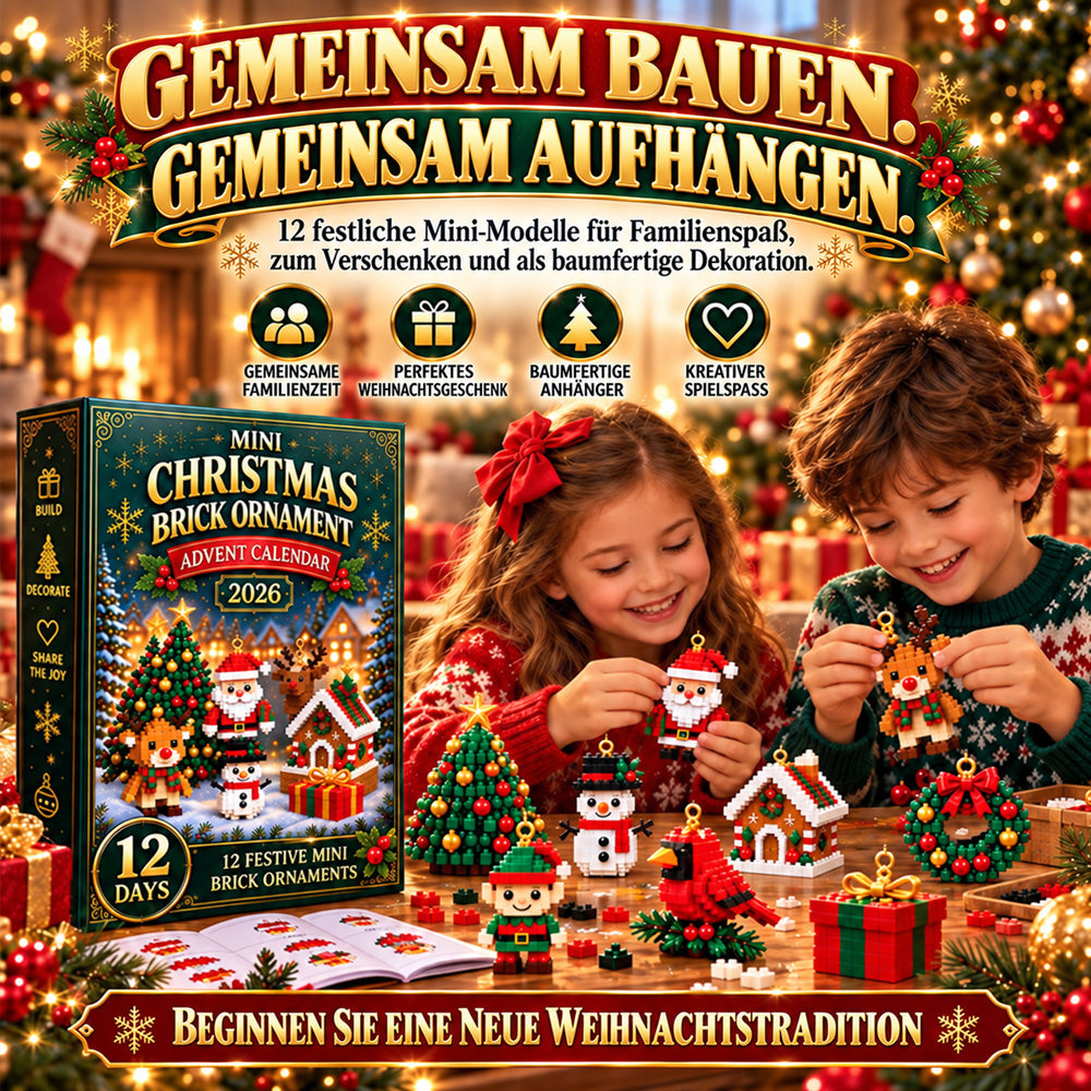 ⏳ Last day to save 58% – 🎄 12-Day Mini Christmas Ornament Advent Calendar | 12 unique festive buildable designs with hanging loops—perfect for decorating Christmas trees, wreaths, and holiday displays 🧱