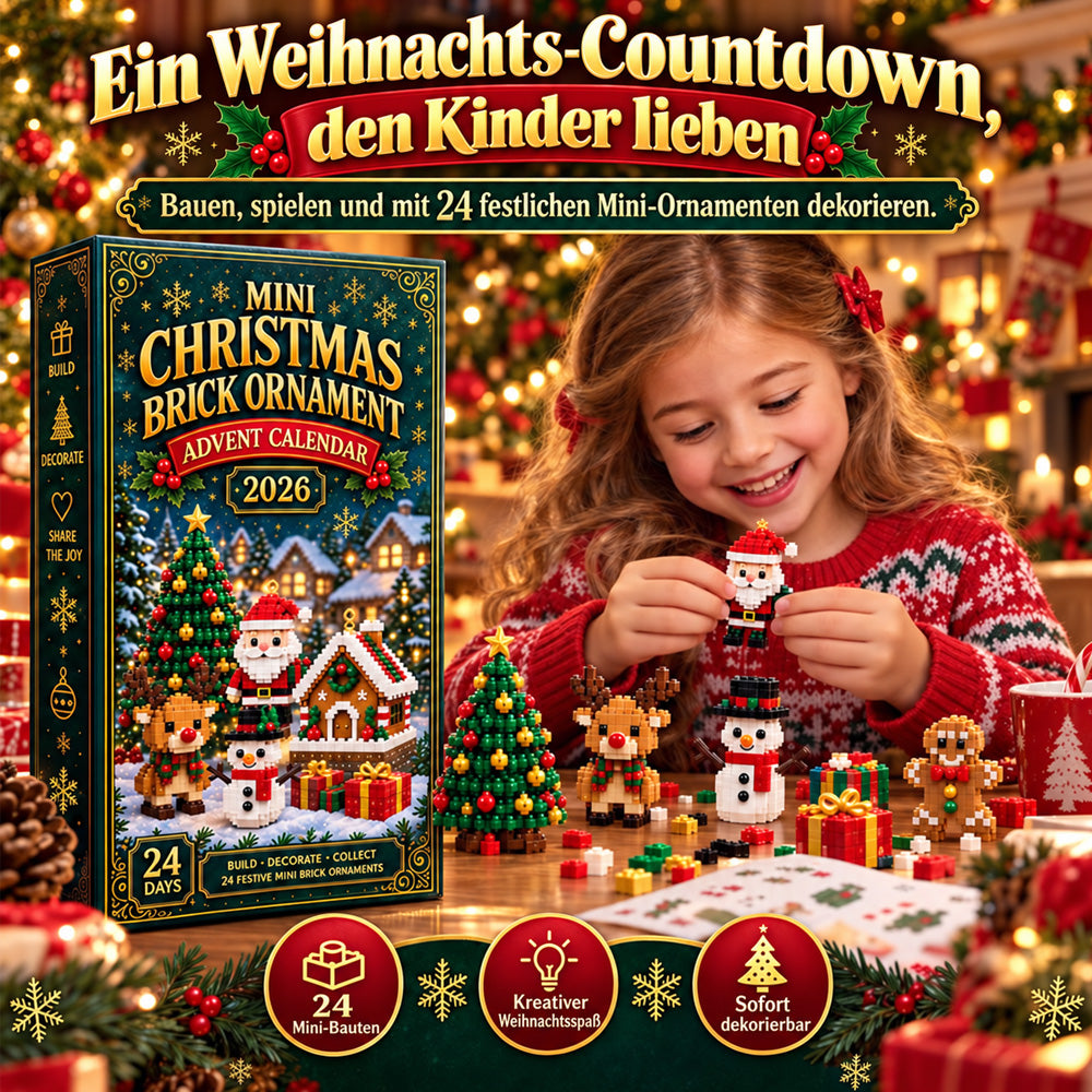 ⏳ Nur heute 50 % sparen – 🎄 24-Tage Mini-Weihnachtsanhänger-Adventskalender | 24 verschiedene festliche Mini-Bausätze mit Aufhängung – perfekt für Weihnachtsbaum, Kränze & festliche Deko 🧱