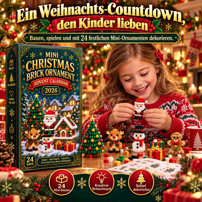 ⏳ Nur heute 50 % sparen – 🎄 24-Tage Mini-Weihnachtsanhänger-Adventskalender | 24 verschiedene festliche Mini-Bausätze mit Aufhängung – perfekt für Weihnachtsbaum, Kränze & festliche Deko 🧱