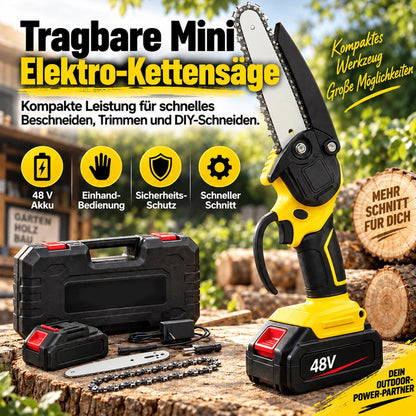 UPSELL🔥 57 % Rabatt+Kostenloser Versand ! Mini-Elektrosäge mit Sicherheitsschloss – Klein, aber kraftvoll! ✋️ Einhandbedienung, Sicherheitsschutz, 48V Akku ⚡ Limitiertes Angebot ⏳