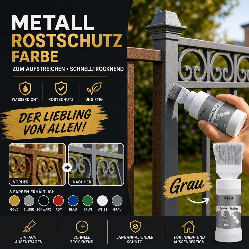 ✨ 50 % RABATT! Wasserbasierte Metallic-Silberfarbe mit integriertem Pinsel – kein extra Pinsel nötig. Deckt Kratzer und Flecken einfach ab. Perfekt zum Auffrischen & für DIY-Projekte! 🏠🎨