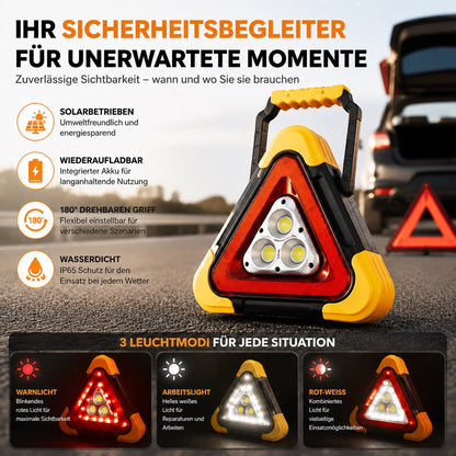 🚗Großes Sonderangebot – 51 % Rabatt🆘3-IN-1 Dreieckige Solar-Notfall-Signalleuchte für den Straßenrand✨