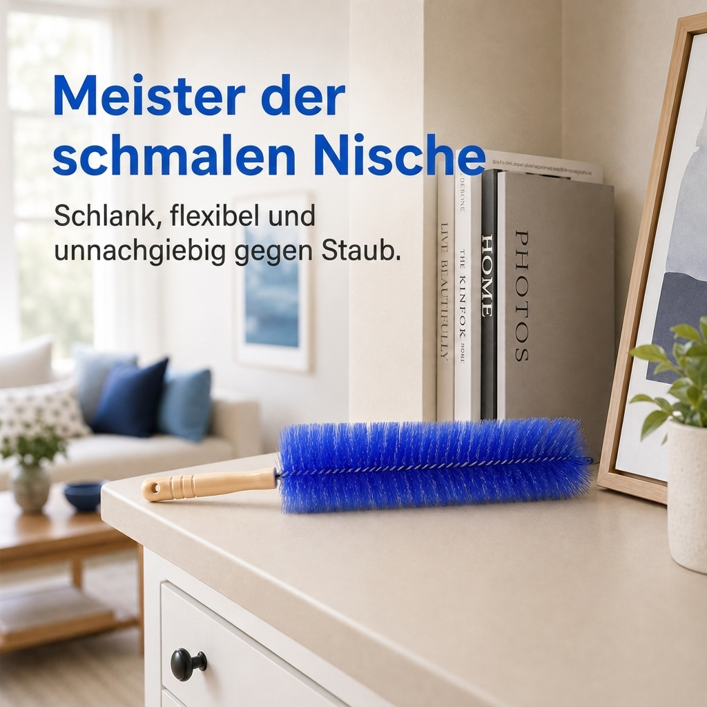Staubbürste & Reinigungsbürste – Flexibler Mikrofaser-Bürstenkopf, wiederverwendbar, waschbar, ideal für Deckenventilatoren