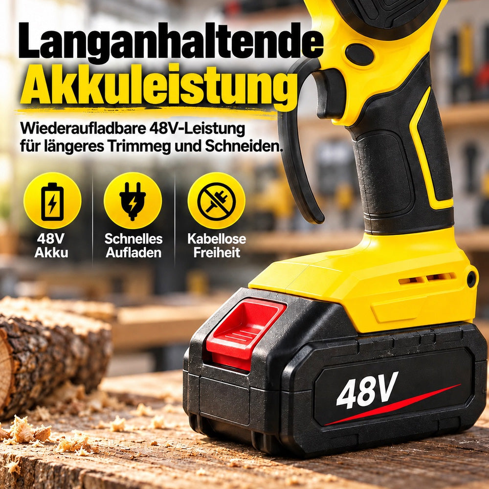 UPSELL🔥 57 % Rabatt+Kostenloser Versand ! Mini-Elektrosäge mit Sicherheitsschloss – Klein, aber kraftvoll! ✋️ Einhandbedienung, Sicherheitsschutz, 48V Akku ⚡ Limitiertes Angebot ⏳