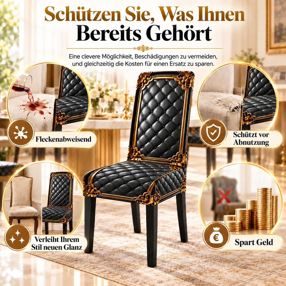 UPSELL-🌸 50 % Rabatt! Elegante Stuhlhusse im Barock-Stil – Elastischer Stuhlbezug für Esszimmerstühle mit edlem Design