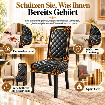 UPSELL-🌸 50 % Rabatt! Elegante Stuhlhusse im Barock-Stil – Elastischer Stuhlbezug für Esszimmerstühle mit edlem Design