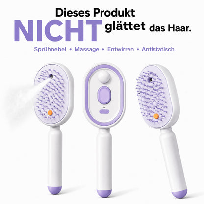 💖Elektrische Kopfhaut-Massagebürste 💆‍♀️ – Selbstreinigend 🧼, entwirrt ohne Ziepen ✨ mit Feuchtigkeitsspray 💨 | Für trockenes & strapaziertes Haar 🌟