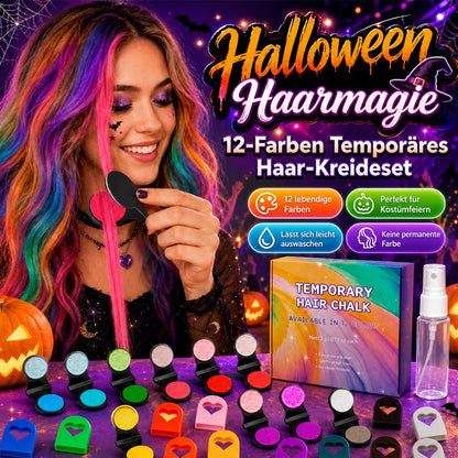 🔥Letzter Tag: 50 % Rabatt!🌈 12-Farben-Set für temporäre Haarkreide mit Applikator