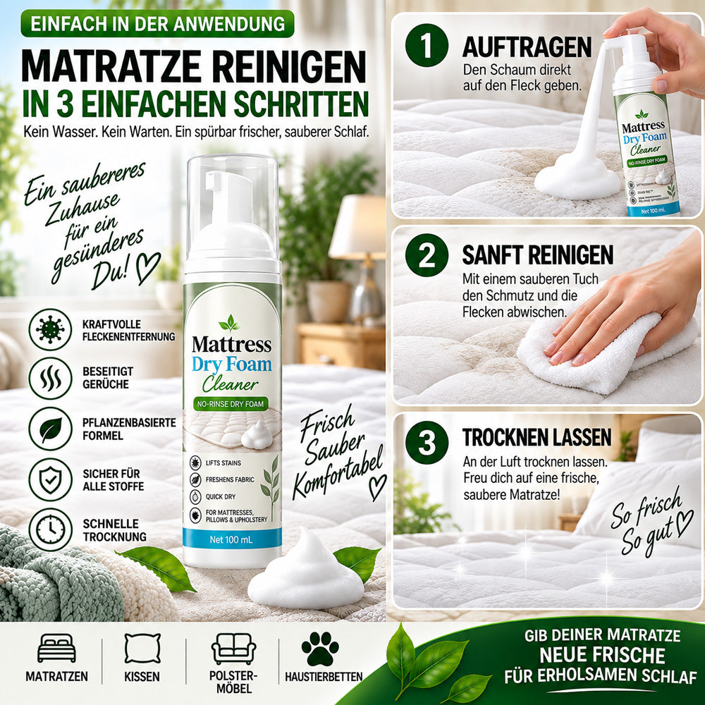 Matratzen-Reinigungsschaum ohne Ausspülen – für Matratzen & Polster