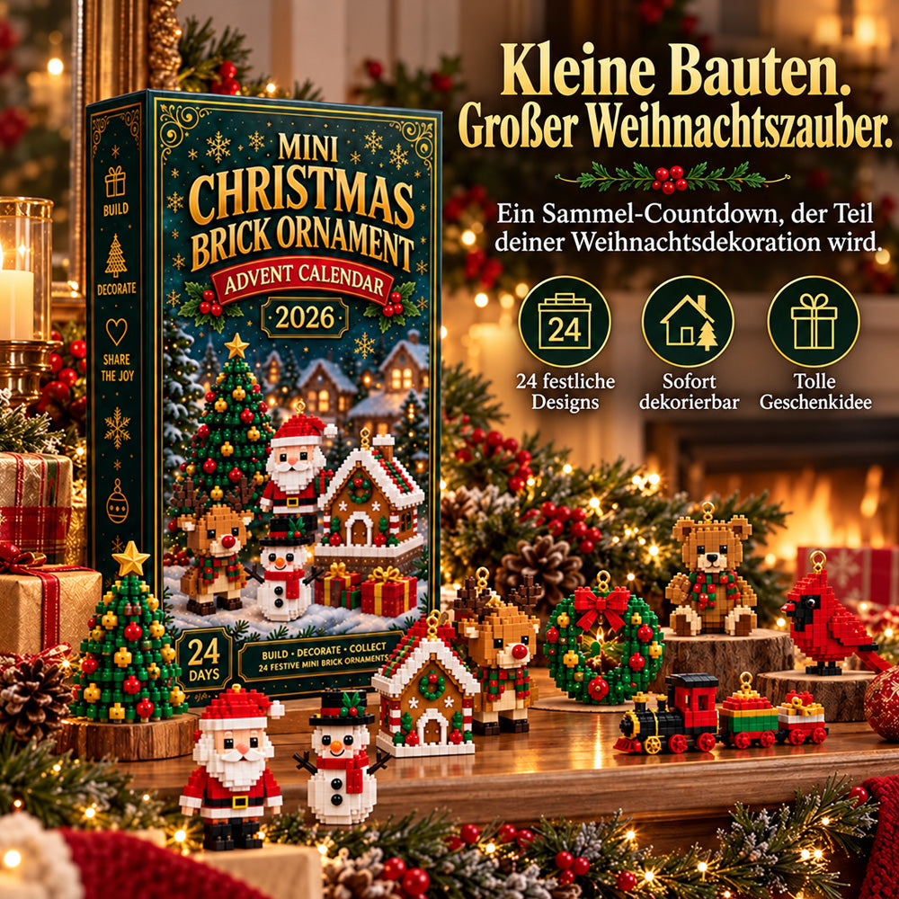 ⏳ Nur heute 50 % sparen – 🎄 24-Tage Mini-Weihnachtsanhänger-Adventskalender | 24 verschiedene festliche Mini-Bausätze mit Aufhängung – perfekt für Weihnachtsbaum, Kränze & festliche Deko 🧱