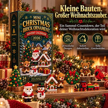⏳ Nur heute 50 % sparen – 🎄 24-Tage Mini-Weihnachtsanhänger-Adventskalender | 24 verschiedene festliche Mini-Bausätze mit Aufhängung – perfekt für Weihnachtsbaum, Kränze & festliche Deko 🧱