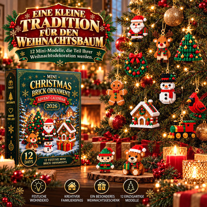 ⏳ Last day to save 58% – 🎄 12-Day Mini Christmas Ornament Advent Calendar | 12 unique festive buildable designs with hanging loops—perfect for decorating Christmas trees, wreaths, and holiday displays 🧱