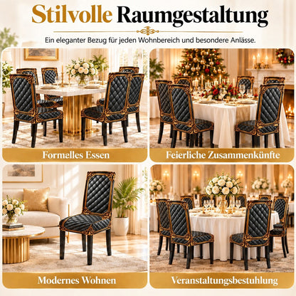 UPSELL-🌸 50 % Rabatt! Elegante Stuhlhusse im Barock-Stil – Elastischer Stuhlbezug für Esszimmerstühle mit edlem Design