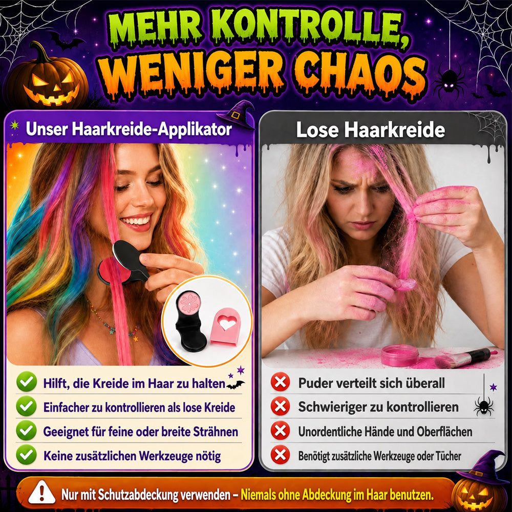 🔥Letzter Tag: 50 % Rabatt!🌈 12-Farben-Set für temporäre Haarkreide mit Applikator