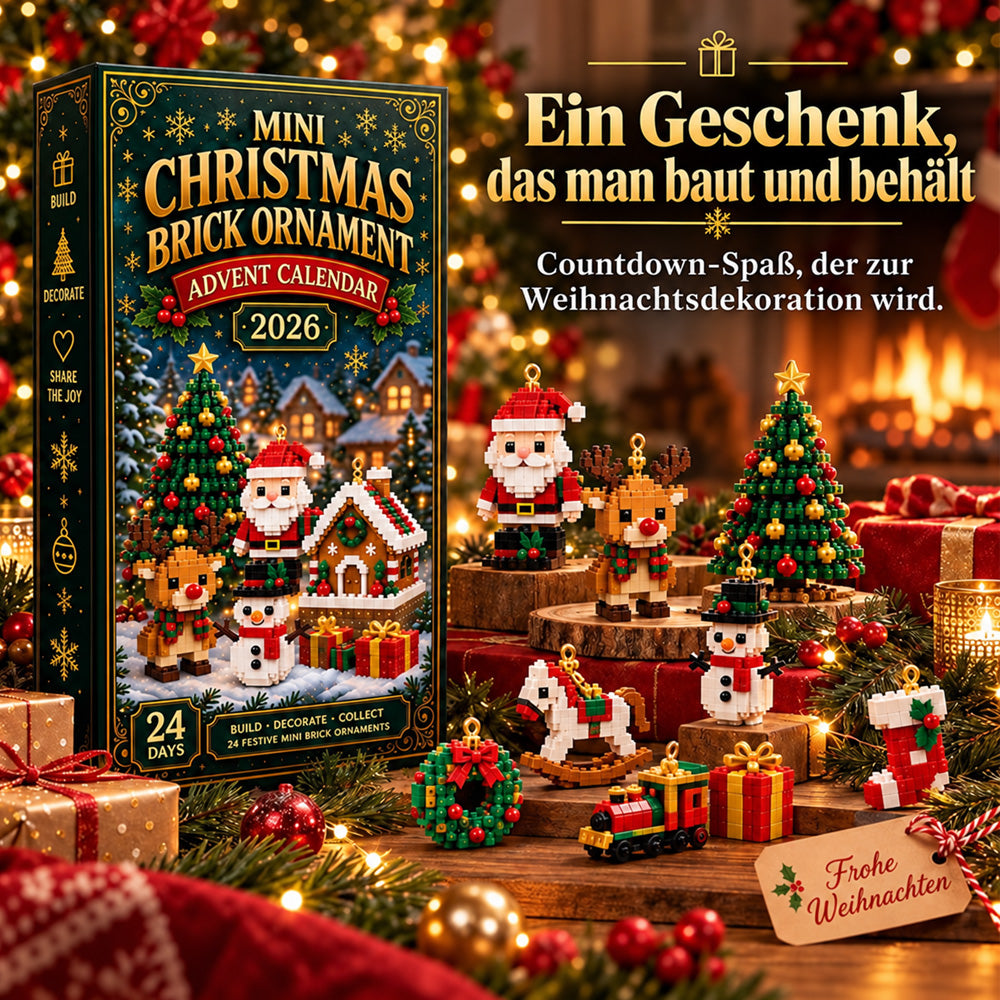 ⏳ Nur heute 50 % sparen – 🎄 24-Tage Mini-Weihnachtsanhänger-Adventskalender | 24 verschiedene festliche Mini-Bausätze mit Aufhängung – perfekt für Weihnachtsbaum, Kränze & festliche Deko 🧱