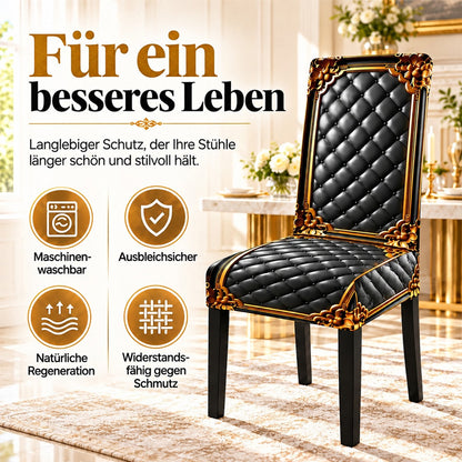 UPSELL-🌸 50 % Rabatt! Elegante Stuhlhusse im Barock-Stil – Elastischer Stuhlbezug für Esszimmerstühle mit edlem Design