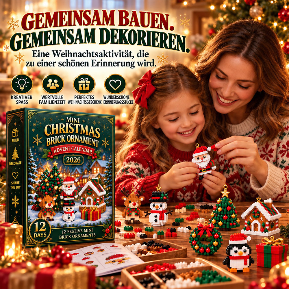 ⏳ Last day to save 58% – 🎄 12-Day Mini Christmas Ornament Advent Calendar | 12 unique festive buildable designs with hanging loops—perfect for decorating Christmas trees, wreaths, and holiday displays 🧱
