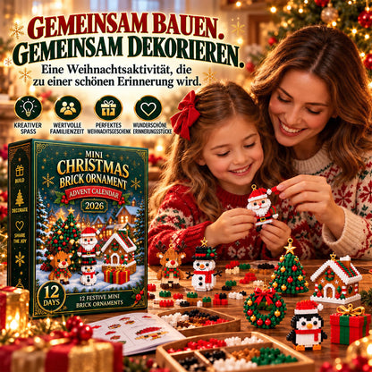 ⏳ Last day to save 58% – 🎄 12-Day Mini Christmas Ornament Advent Calendar | 12 unique festive buildable designs with hanging loops—perfect for decorating Christmas trees, wreaths, and holiday displays 🧱