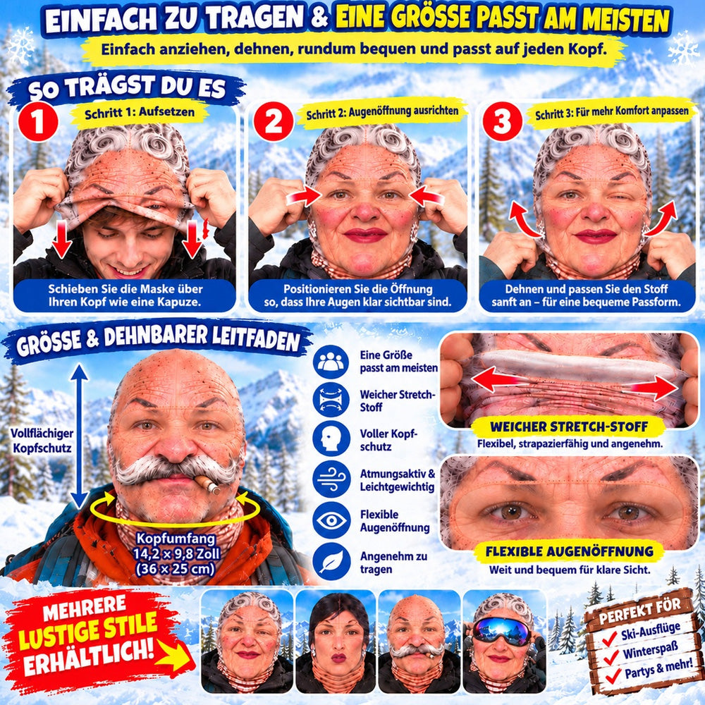 Lustige Thermo-Sturmhaube – warm & vielseitig für Alltag, Outdoor und Ski