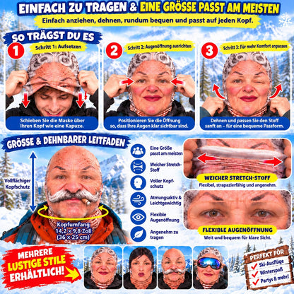 Lustige Thermo-Sturmhaube – warm & vielseitig für Alltag, Outdoor und Ski