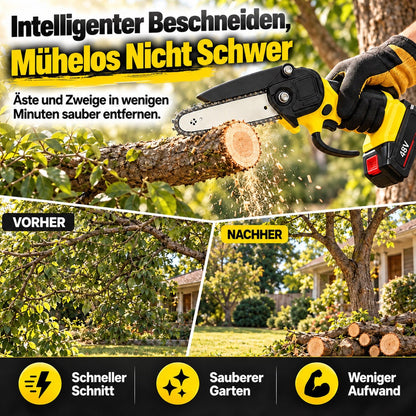 UPSELL🔥 57 % Rabatt+Kostenloser Versand ! Mini-Elektrosäge mit Sicherheitsschloss – Klein, aber kraftvoll! ✋️ Einhandbedienung, Sicherheitsschutz, 48V Akku ⚡ Limitiertes Angebot ⏳