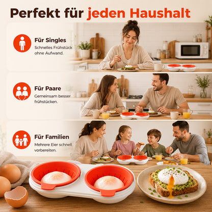 COOKEGGS Mikrowellen Eierkocher – Perfekte pochierte Eier in Minuten
