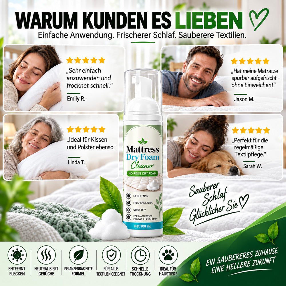 Matratzen-Reinigungsschaum ohne Ausspülen – für Matratzen & Polster