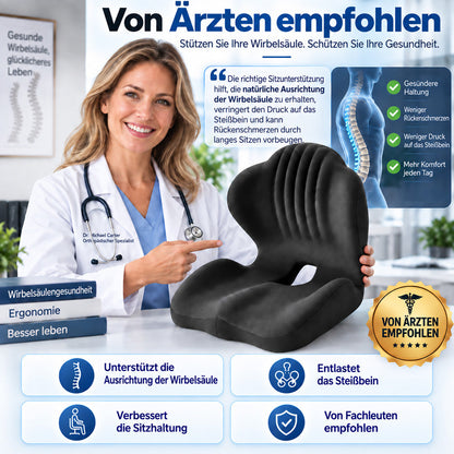 🪑🔥 50% RABATT! 💆 Ergonomisches Sitzkissen aus Memory-Schaum – Integrierte Rückenstütze, orthopädisch & vielseitig – Ideal für Bürostuhl, Auto & Homeoffice ✨✨