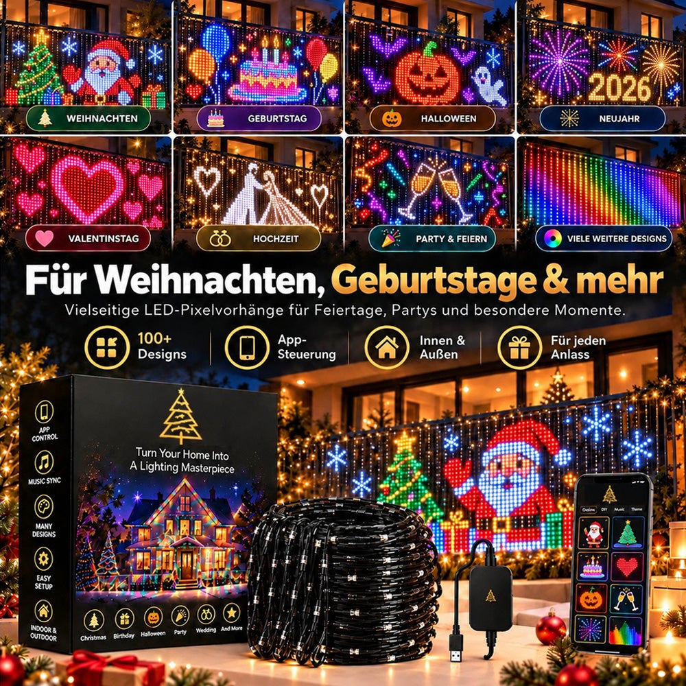 upsell🎄 Smarter LED-Lichtvorhang für Fenster & Wände – bringt Weihnachtszauber nach Hause (Copy)