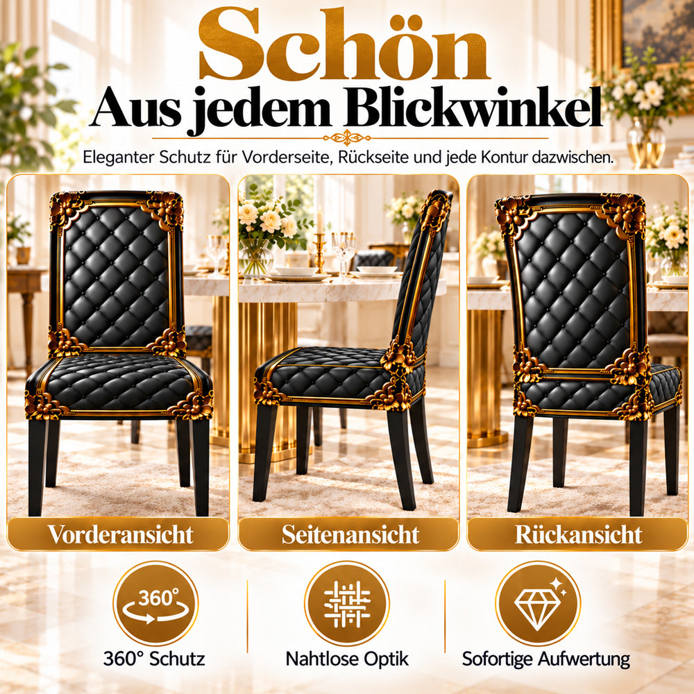 UPSELL-🌸 50 % Rabatt! Elegante Stuhlhusse im Barock-Stil – Elastischer Stuhlbezug für Esszimmerstühle mit edlem Design