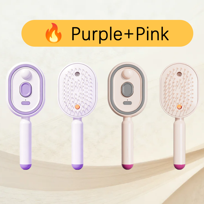 💖Scalp Massager Comb 💆‍♀️ – Self-Cleaning 🧼, Tangle-Free ✂️ & Frizz-Control Hair Brush with Soothing Mist Spray 💨✨ | Perfect for Dry, Brittle Hair 💧🌟