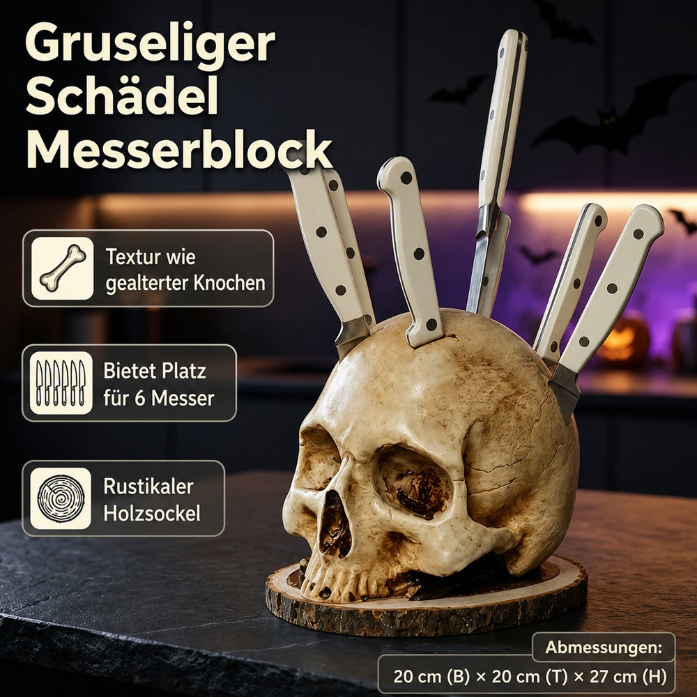 💀Halloween-Überraschung - bis zum halben Preis🎃Kreativer Totenkopf-Messerhalter aus Harz