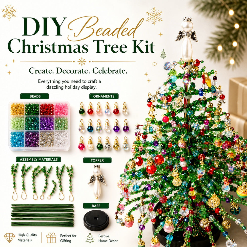 🎄✨ DIY Perlen-Weihnachtsbaum-Set – 🎅 Gestalte deine eigene funkelnde Weihnachtsdekoration