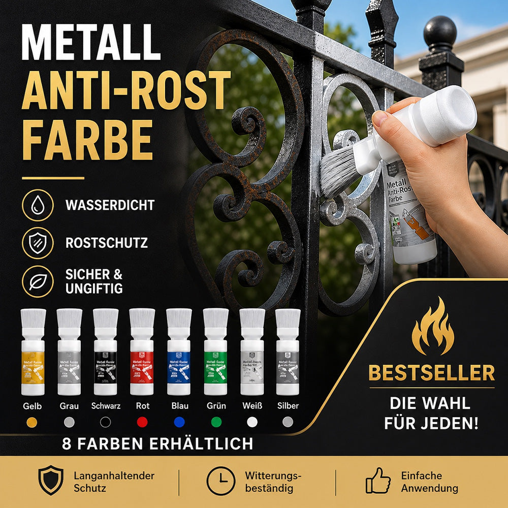 ✨ 50 % RABATT! Wasserbasierte Metallic-Silberfarbe mit integriertem Pinsel – kein extra Pinsel nötig. Deckt Kratzer und Flecken einfach ab. Perfekt zum Auffrischen & für DIY-Projekte! 🏠🎨
