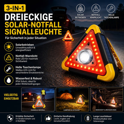 🚗Großes Sonderangebot – 51 % Rabatt🆘3-IN-1 Dreieckige Solar-Notfall-Signalleuchte für den Straßenrand✨