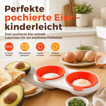 COOKEGGS Mikrowellen Eierkocher – Perfekte pochierte Eier in Minuten