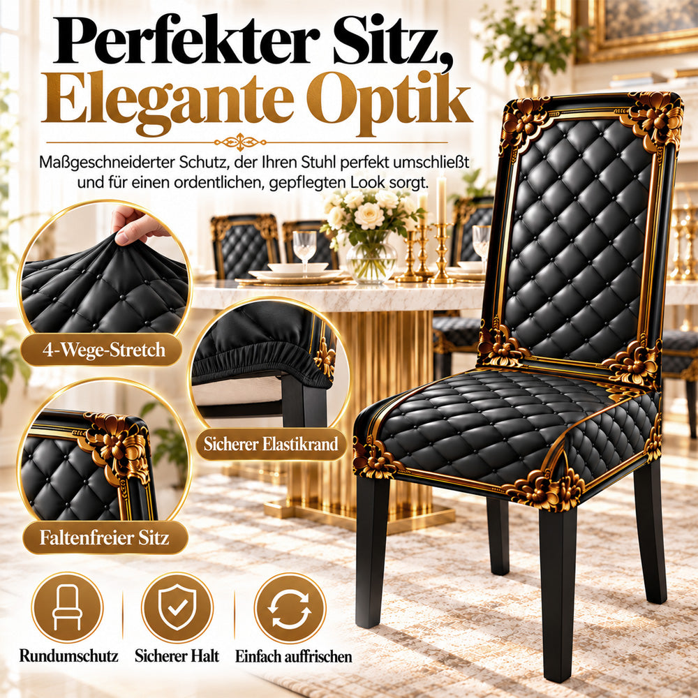 UPSELL-🌸 50 % Rabatt! Elegante Stuhlhusse im Barock-Stil – Elastischer Stuhlbezug für Esszimmerstühle mit edlem Design