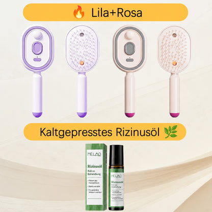 💖Elektrische Kopfhaut-Massagebürste 💆‍♀️ – Selbstreinigend 🧼, entwirrt ohne Ziepen ✨ mit Feuchtigkeitsspray 💨 | Für trockenes & strapaziertes Haar 🌟