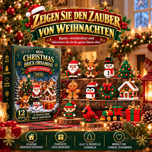 ⏳ Last day to save 58% – 🎄 12-Day Mini Christmas Ornament Advent Calendar | 12 unique festive buildable designs with hanging loops—perfect for decorating Christmas trees, wreaths, and holiday displays 🧱