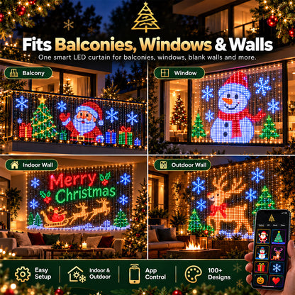 upsell🎄 Smarter LED-Lichtvorhang für Fenster & Wände – bringt Weihnachtszauber nach Hause (Copy)