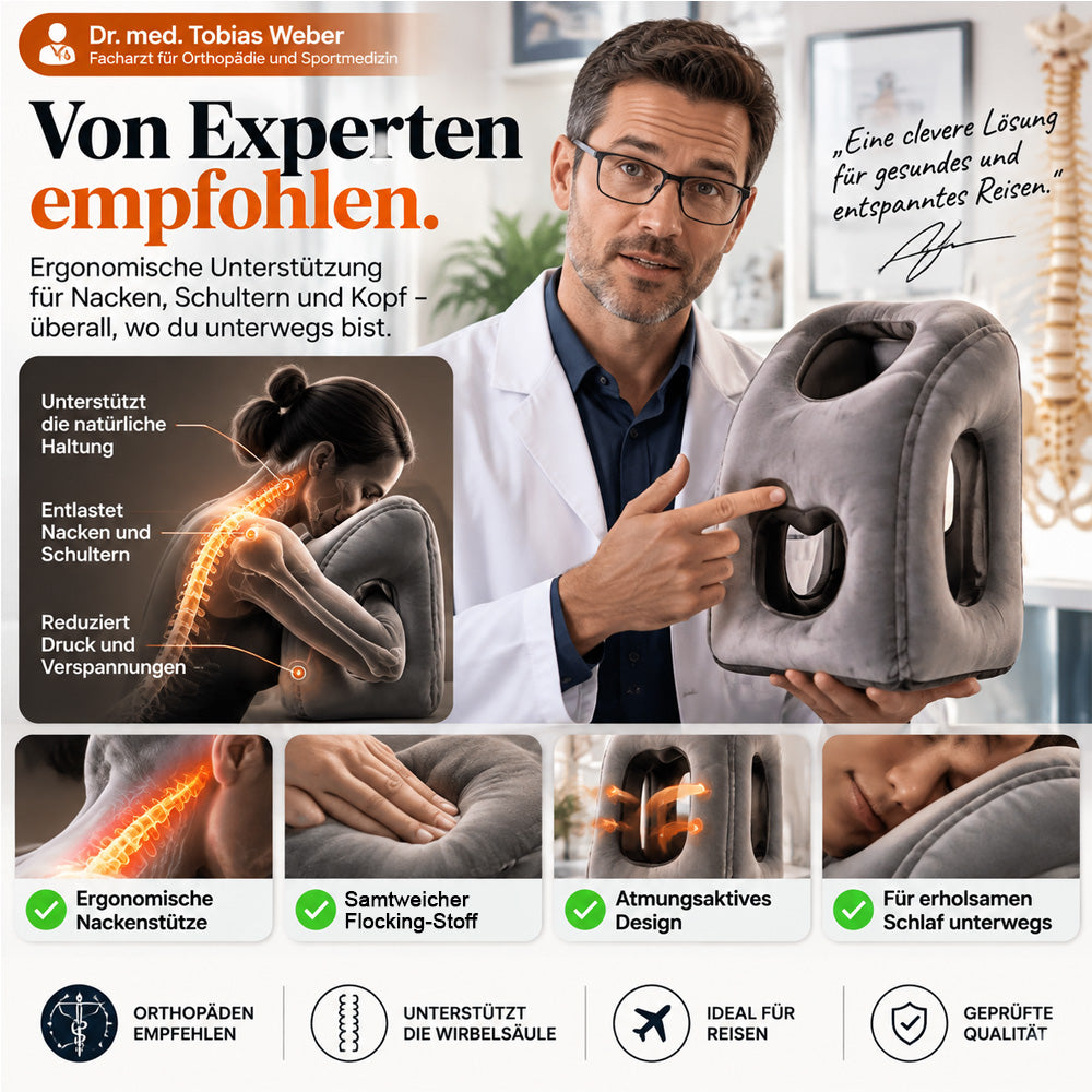 🔥50 % RABATT🌬️✈️😴 Tragbares, aufblasbares, ergonomisches Reisekissen: Genießen Sie jederzeit und überall einen angenehmen Schlaf 🧳💤