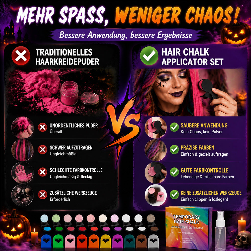 🔥Letzter Tag: 50 % Rabatt!🌈 12-Farben-Set für temporäre Haarkreide mit Applikator