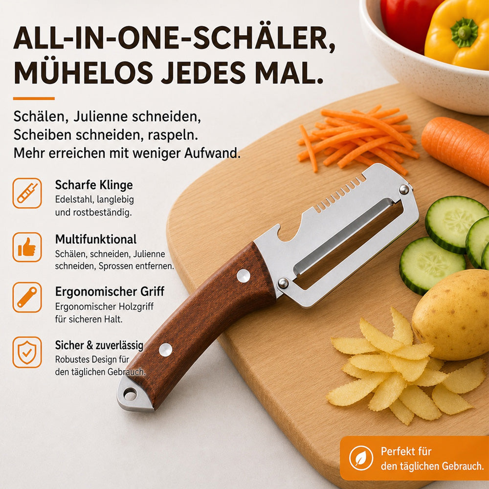 🔪🥬1 KAUFEN – 1 GRATIS ERHALTEN: Multifunktionaler Sparschäler 🥔🥕🍎🎁