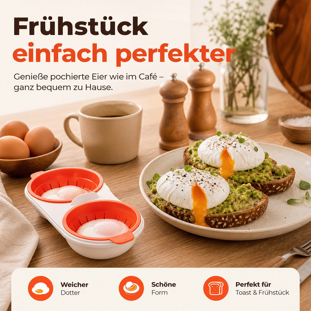 COOKEGGS Mikrowellen Eierkocher – Perfekte pochierte Eier in Minuten