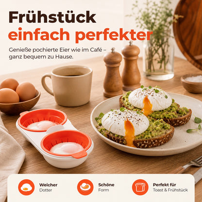 COOKEGGS Mikrowellen Eierkocher – Perfekte pochierte Eier in Minuten